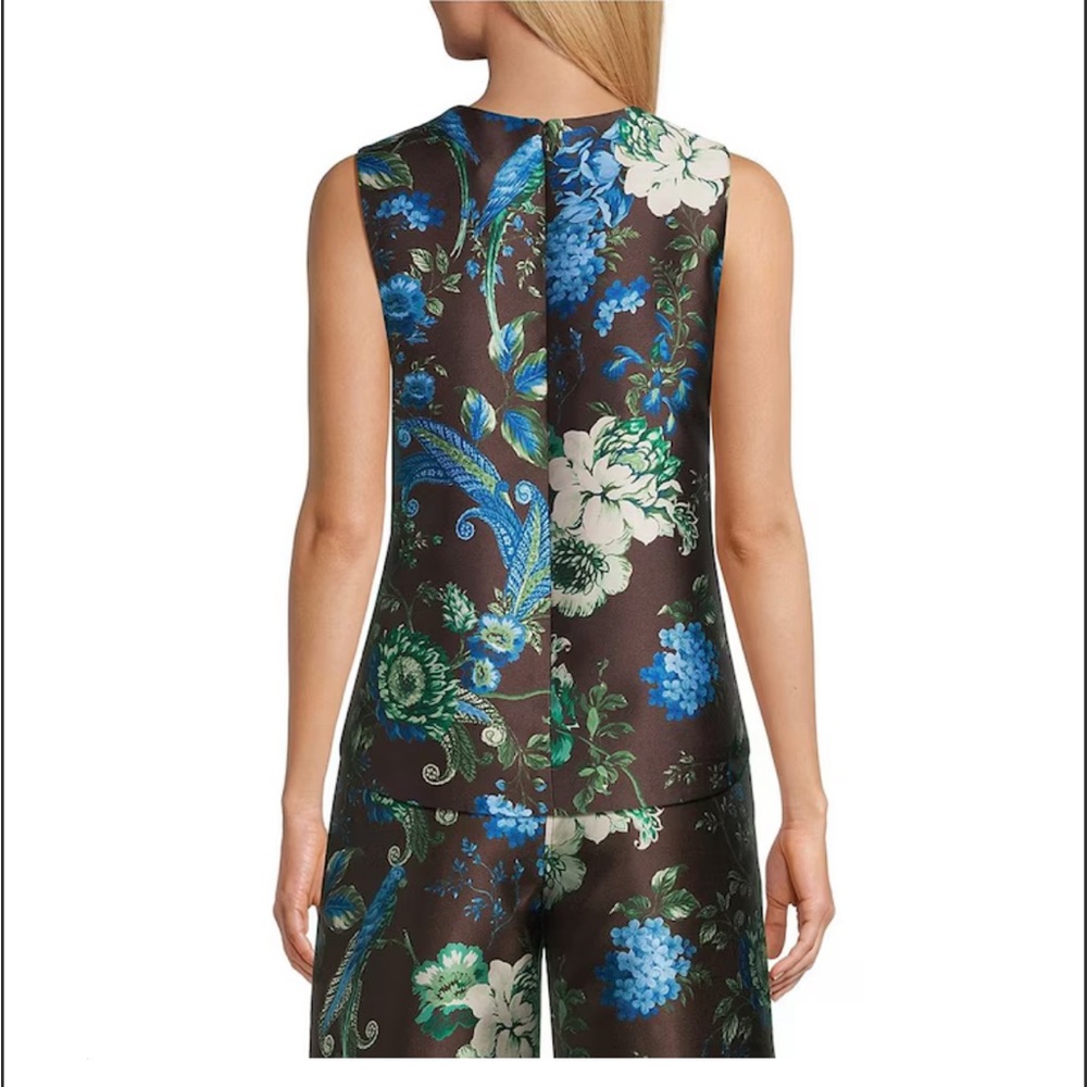 Preston & York Floral Sleeveless Blouse - Brown, Blue, Green - Picture 8 of 10